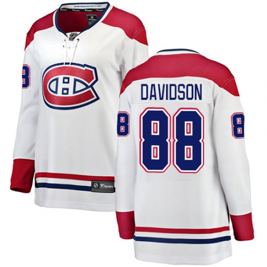 Women's Montreal Canadiens 88 Brandon Davidson Authentic White Away Fanatics Branded Breakaway NHL Jersey