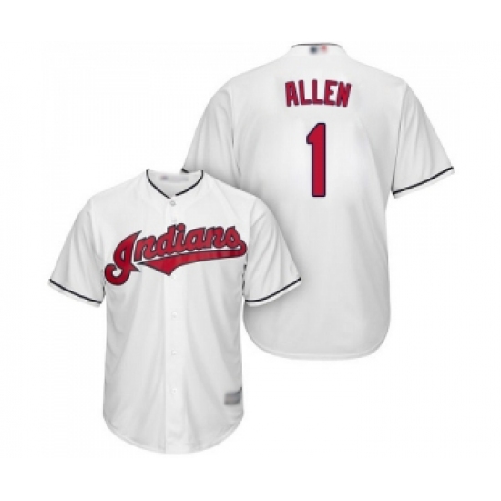 Youth Cleveland Indians 1 Greg Allen Replica White Home Cool Base Baseball Jersey