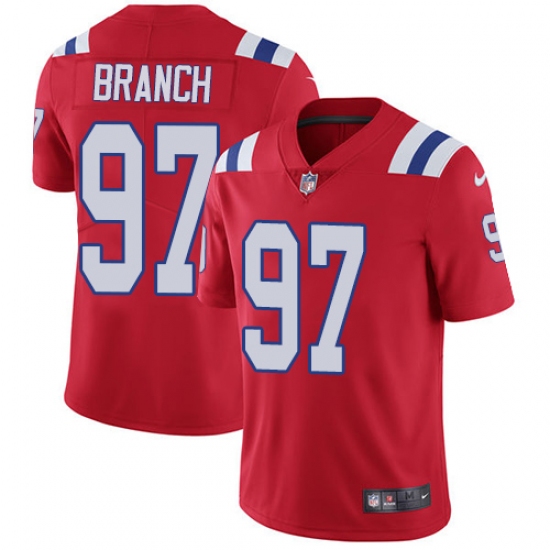 Men's Nike New England Patriots 97 Alan Branch Red Alternate Vapor Untouchable Limited Player NFL Jersey