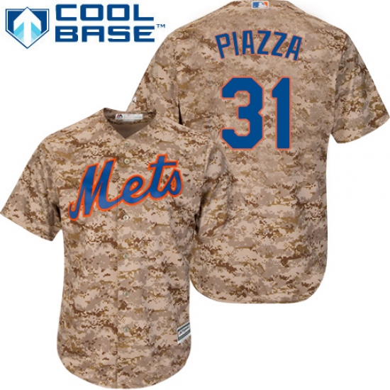 Men's Majestic New York Mets 31 Mike Piazza Authentic Camo Alternate Cool Base MLB Jersey