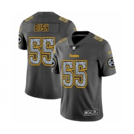 Men's Pittsburgh Steelers 55 Devin Bush Limited Gray Static Fashion Limited Football Jersey