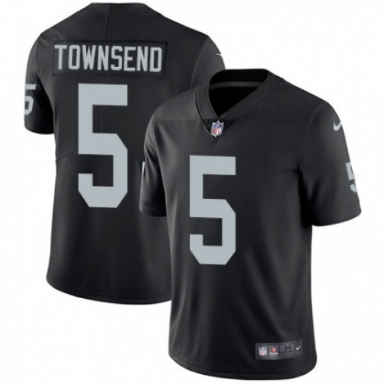 Men's Nike Oakland Raiders 5 Johnny Townsend Black Team Color Vapor Untouchable Limited Player NFL Jersey