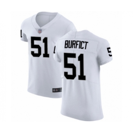 Men's Oakland Raiders 51 Vontaze Burfict White Vapor Untouchable Elite Player Football Jersey