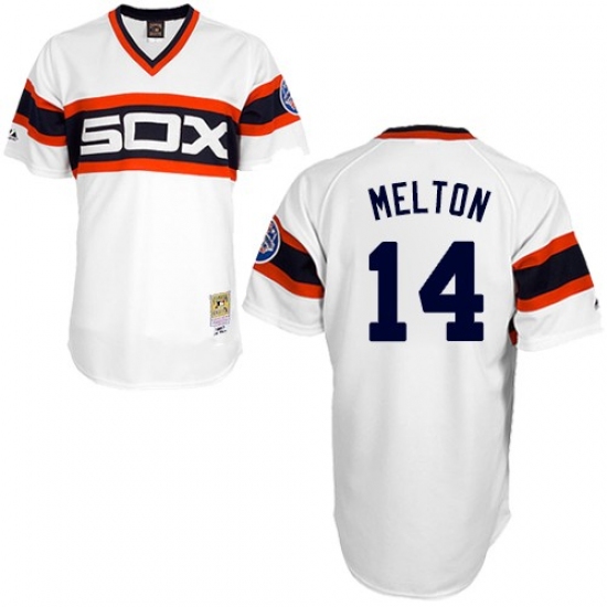 Men's Mitchell and Ness 1983 Chicago White Sox 14 Bill Melton Replica White Throwback MLB Jersey