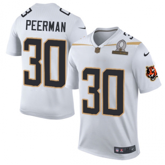 Men's Nike Cincinnati Bengals 30 Cedric Peerman Elite White Team Rice 2016 Pro Bowl NFL Jersey