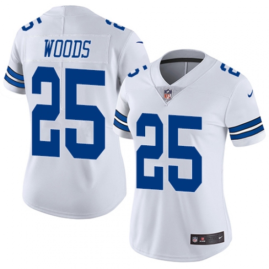 Women's Nike Dallas Cowboys 25 Xavier Woods White Vapor Untouchable Limited Player NFL Jersey