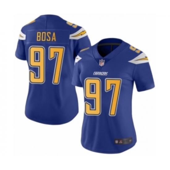 Women's Los Angeles Chargers 97 Joey Bosa Limited Electric Blue Rush Vapor Untouchable Football Jersey