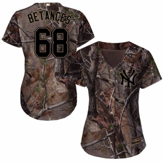 Women's Majestic New York Yankees 68 Dellin Betances Authentic Camo Realtree Collection Flex Base MLB Jersey