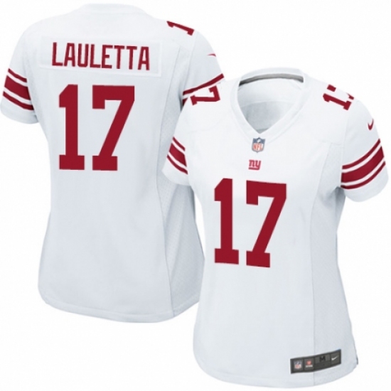 Women's Nike New York Giants 17 Kyle Lauletta Game White NFL Jersey