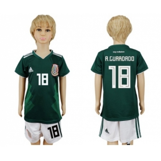 Mexico 18 A.Guardado Home Kid Soccer Country Jersey