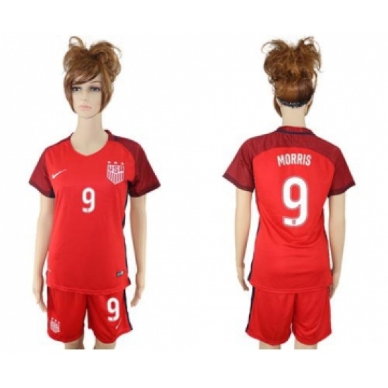 Women's USA 9 Morris Away Soccer Country Jersey