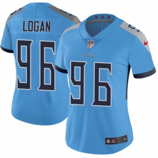 Women's Nike Tennessee Titans 96 Bennie Logan Light Blue Alternate Vapor Untouchable Limited Player NFL Jersey