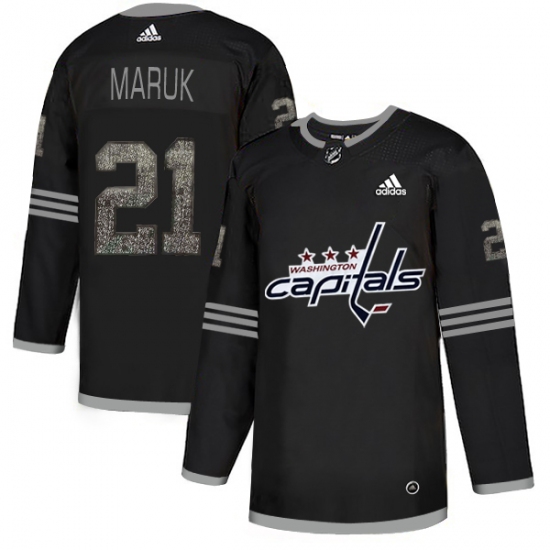 Men's Adidas Washington Capitals 21 Dennis Maruk Black 1 Authentic Classic Stitched NHL Jersey