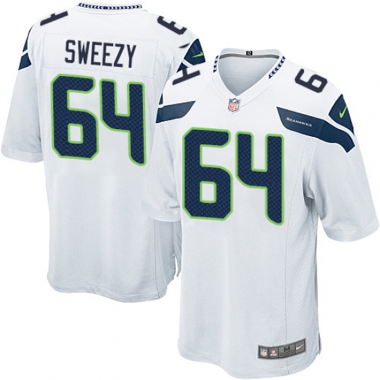Men's Nike Seattle Seahawks 64 J.R. Sweezy Game White NFL Jersey
