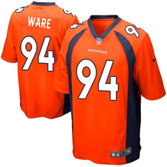 Men's Nike Denver Broncos 94 DeMarcus Ware Game Orange Team Color NFL Jersey