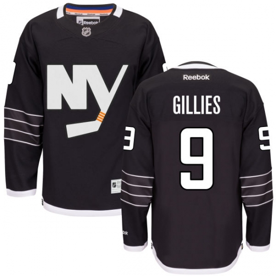 Men's Reebok New York Islanders 9 Clark Gillies Premier Black Third NHL Jersey