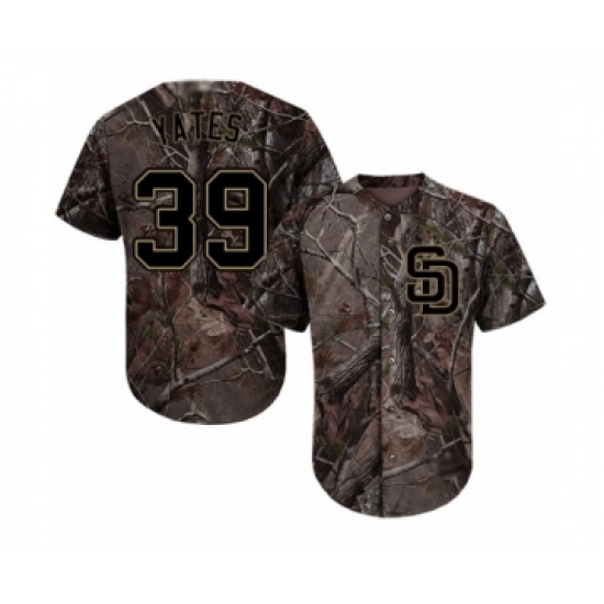 Youth San Diego Padres 39 Kirby Yates Authentic Camo Realtree Collection Flex Base Baseball Jersey