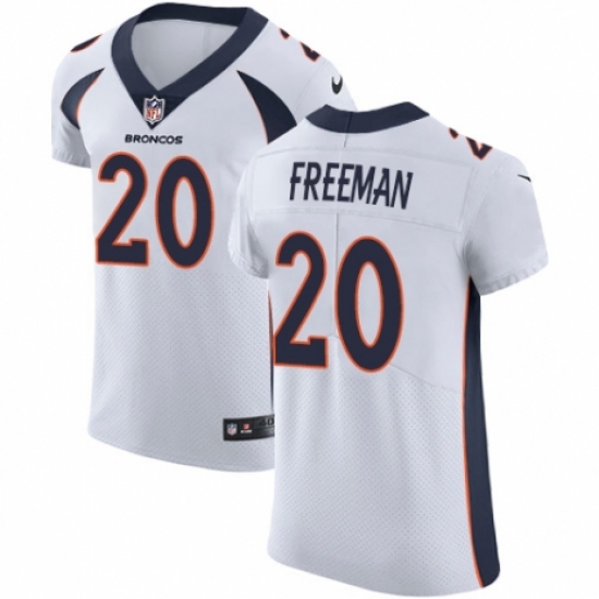 Men's Nike Denver Broncos 20 Royce Freeman White Vapor Untouchable Elite Player NFL Jersey