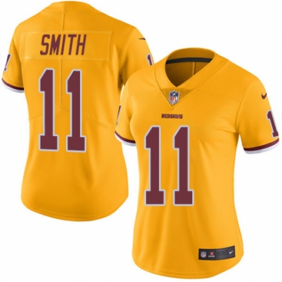 Women's Nike Washington Redskins 11 Alex Smith Limited Gold Rush Vapor Untouchable NFL Jersey