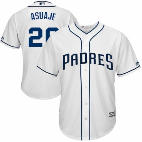 Men's Majestic San Diego Padres 20 Carlos Asuaje Replica White Home Cool Base MLB Jersey