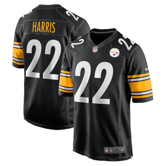Men's Pittsburgh Steelers 22 Najee Harris Nike Black 2021 NFL Draft First Round Pick Game Jersey
