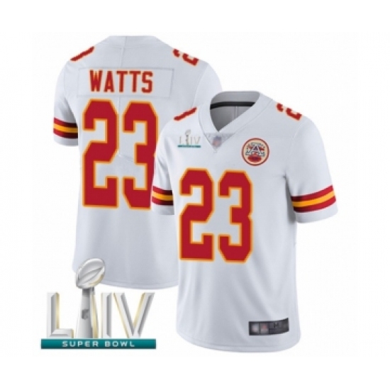 Youth Kansas City Chiefs 23 Armani Watts White Vapor Untouchable Limited Player Super Bowl LIV Bound Football Jersey