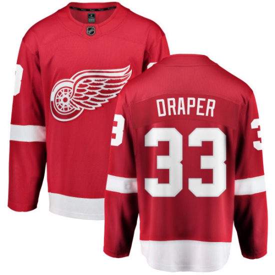 Youth Detroit Red Wings 33 Kris Draper Fanatics Branded Red Home Breakaway NHL Jersey