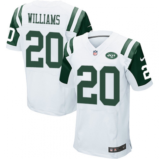 Men's Nike New York Jets 20 Marcus Williams Elite White NFL Jersey