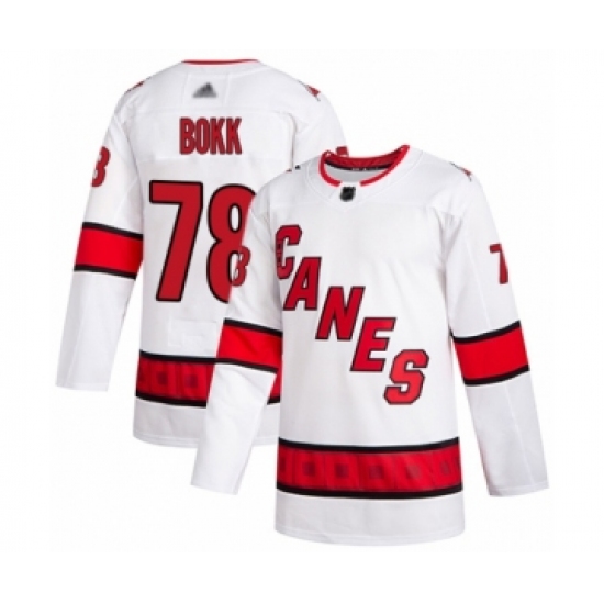 Men's Carolina Hurricanes 78 Dominik Bokk Authentic White Away Hockey Jersey