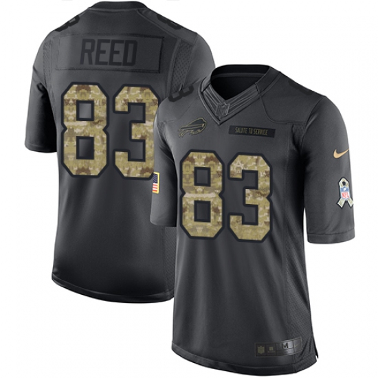 Men's Nike Buffalo Bills 83 Andre Reed Limited Black 2016 Salute to Service NFL Jersey