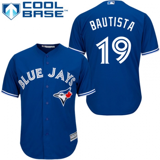 Youth Majestic Toronto Blue Jays 19 Jose Bautista Authentic Blue Alternate MLB Jersey
