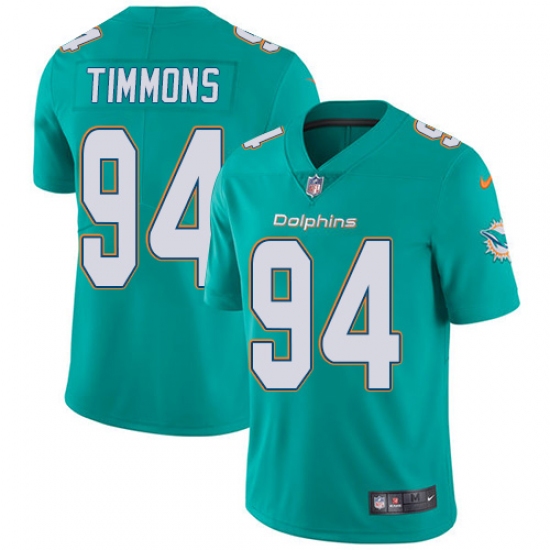 Men's Nike Miami Dolphins 94 Lawrence Timmons Aqua Green Team Color Vapor Untouchable Limited Player NFL Jersey