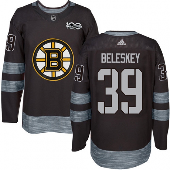 Men's Adidas Boston Bruins 39 Matt Beleskey Authentic Black 1917-2017 100th Anniversary NHL Jersey
