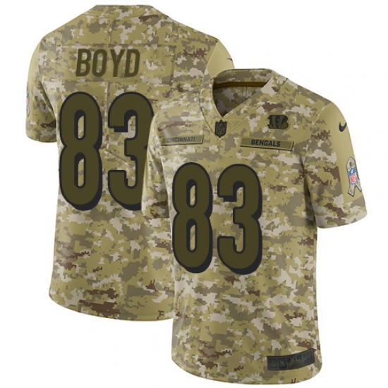 Men's Nike Cincinnati Bengals 83 Tyler Boyd Limited Camo 2018 Salute to Service NFL Jersey
