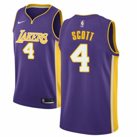 Women's Nike Los Angeles Lakers 4 Byron Scott Authentic Purple NBA Jersey - Icon Edition