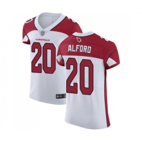 Men's Arizona Cardinals 20 Robert Alford White Vapor Untouchable Elite Player Football Jersey