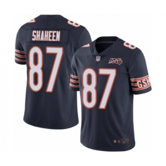 Youth Chicago Bears 87 Adam Shaheen Navy Blue Team Color 100th Season Limited Football Jersey