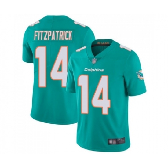 Men's Miami Dolphins 14 Ryan Fitzpatrick Aqua Green Team Color Vapor Untouchable Limited Player Football Jersey