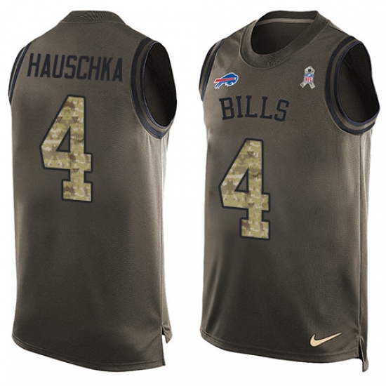 Men's Nike Buffalo Bills 4 Stephen Hauschka Limited Green Salute to Service Tank Top NFL Jersey