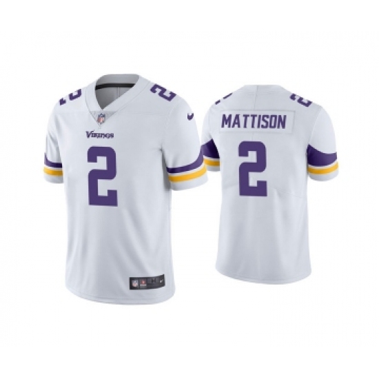 Men's Minnesota Vikings 2 Alexander Mattison White Vapor Untouchable Limited Stitched Jersey