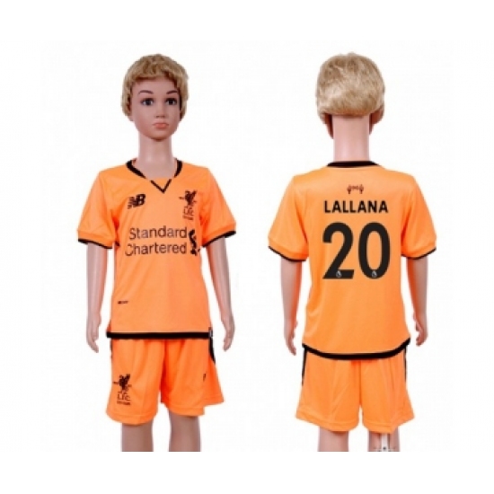 Liverpool 20 Lallana Sec Away Kid Soccer Club Jersey