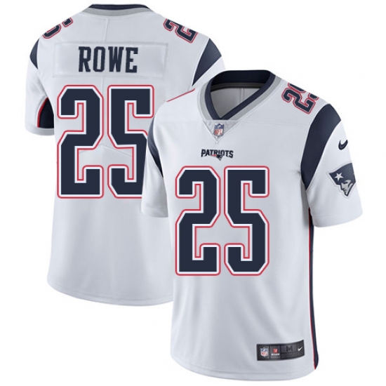 Youth Nike New England Patriots 25 Eric Rowe White Vapor Untouchable Limited Player NFL Jersey