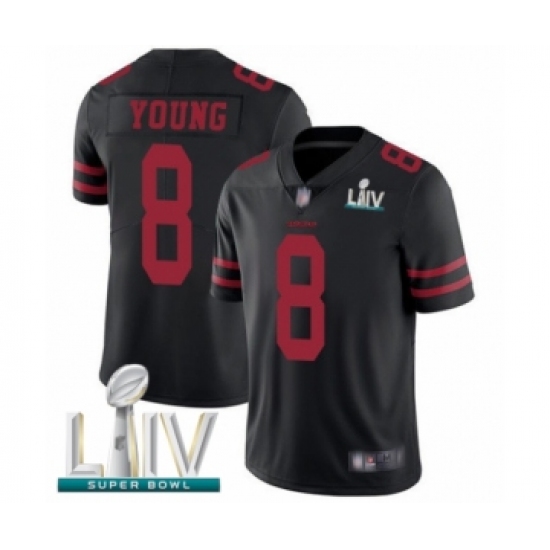 Youth San Francisco 49ers 8 Steve Young Black Vapor Untouchable Limited Player Super Bowl LIV Bound Football Jersey