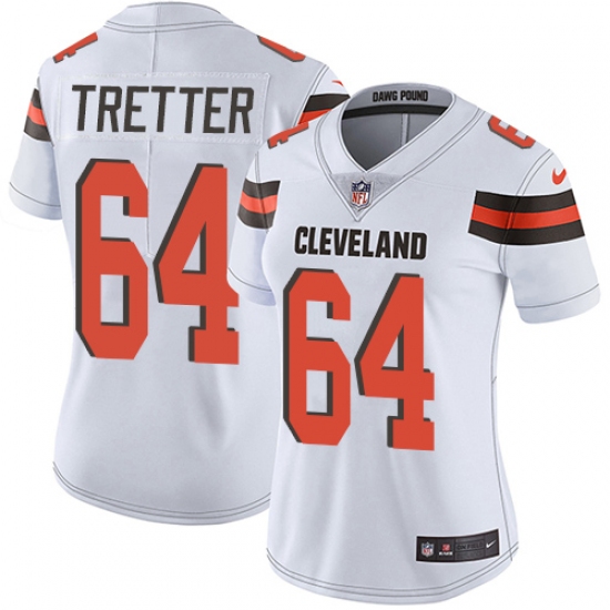 Women's Nike Cleveland Browns 64 JC Tretter White Vapor Untouchable Limited Player NFL Jersey