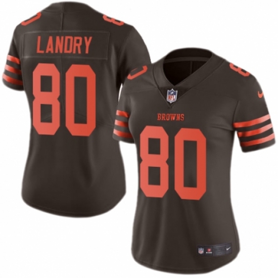 Women's Nike Cleveland Browns 80 Jarvis Landry Limited Brown Rush Vapor Untouchable NFL Jersey