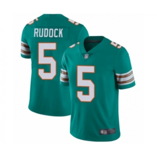 Youth Miami Dolphins 5 Jake Rudock Aqua Green Alternate Vapor Untouchable Limited Player Football Jersey