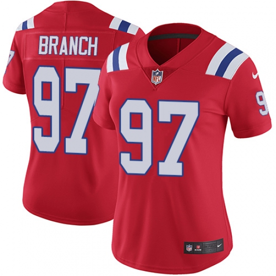 Women's Nike New England Patriots 97 Alan Branch Red Alternate Vapor Untouchable Limited Player NFL Jersey