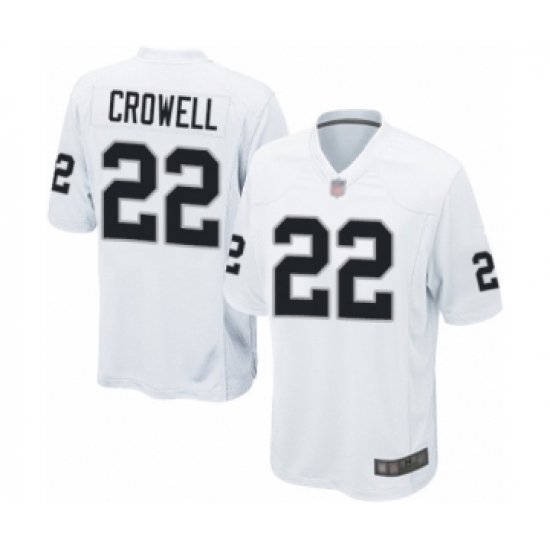 Men's Oakland Raiders 22 Isaiah Crowell Game White Football Jersey