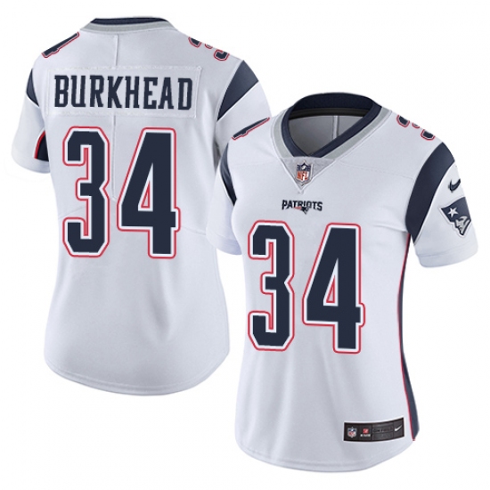 Women's Nike New England Patriots 34 Rex Burkhead White Vapor Untouchable Limited Player NFL Jersey