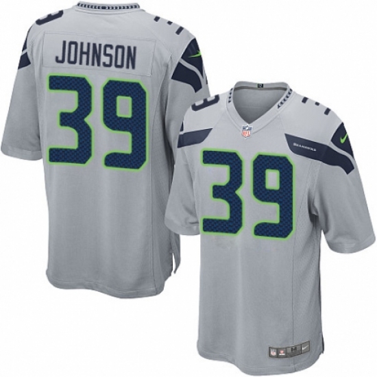 Men's Nike Seattle Seahawks 39 Dontae Johnson Game Grey Alternate NFL Jersey